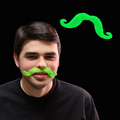 Lime Green Handlebar Mustache